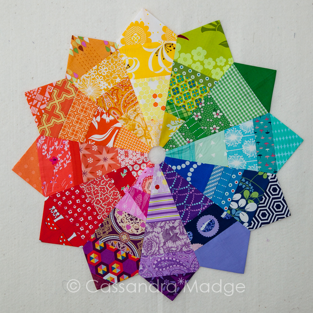 Modern Colour Wheel – a finished mini quilt – Cassandra Madge